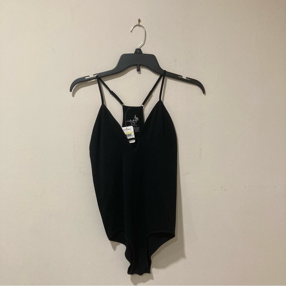 Free People Intimately Stretchy Black Bodysuit